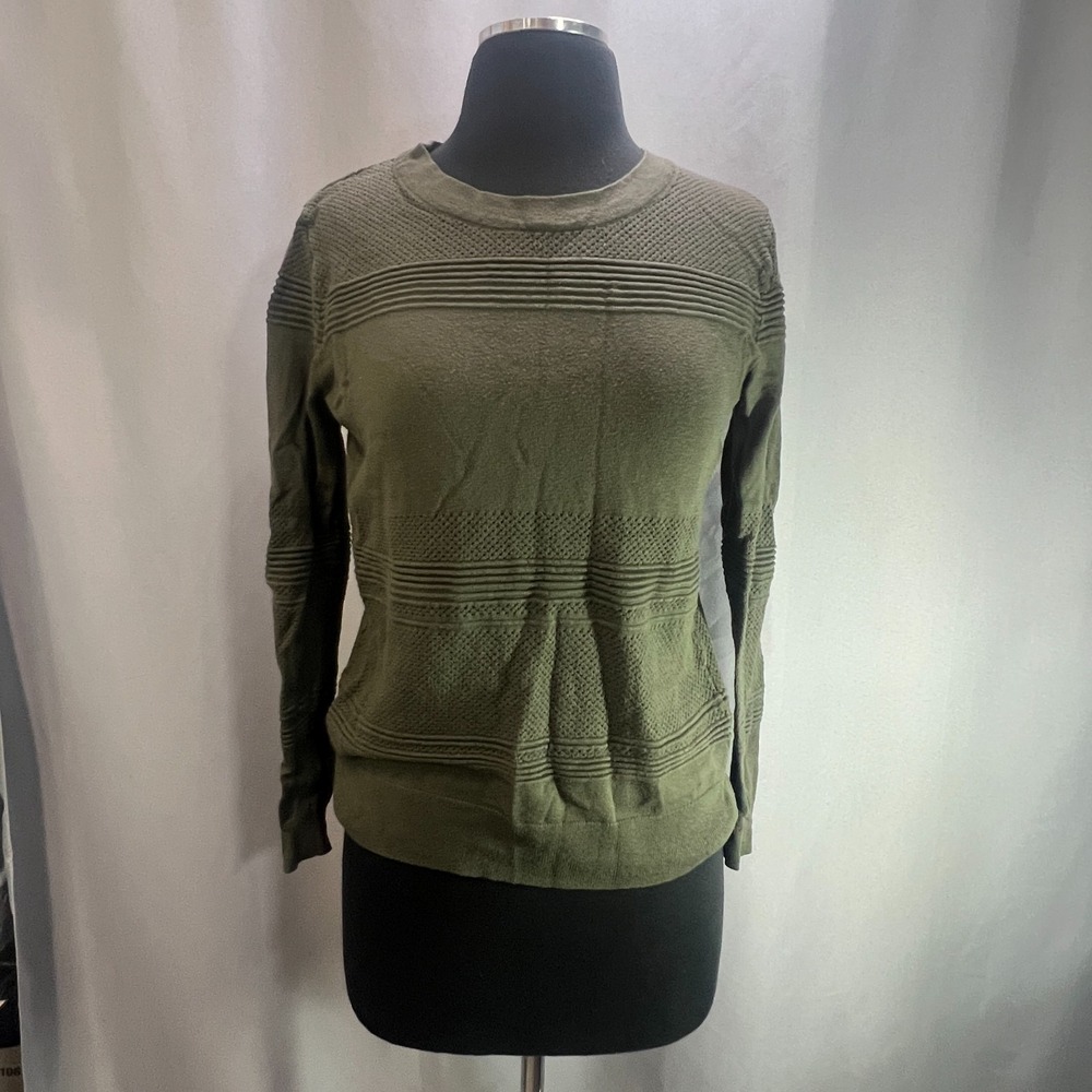 Market‎ & Spruce Sweater Womens Small Olive Green Cotton Blend Tight Knit Winter